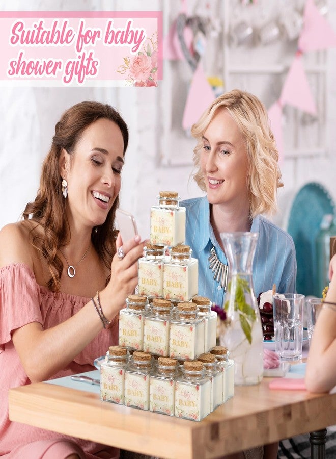 Reallnaive 24 Sets Baby Shower Candle Favors for Guests Including 1.5oz Unscented Jar Candles with Thank Tags and Return Gift Bags for Boy Girl Baby Shower Neutral Gender Reveal Party (Pink, Floral) - Image 5